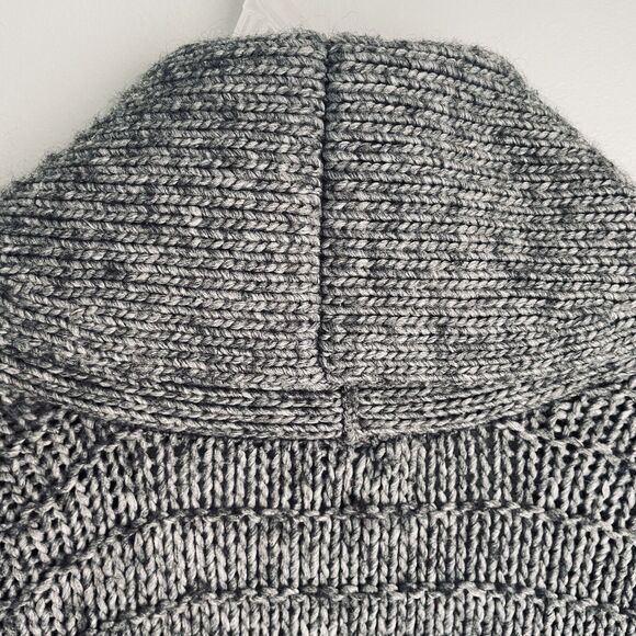 NEW Wool Alpaca Cardigan Sweater Express Small Gray Knit Shawl Collar Chunky - Picture 8 of 16